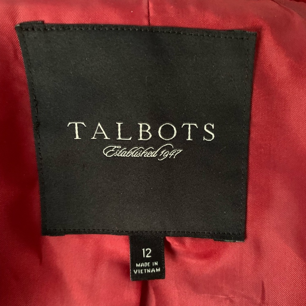 Talbots red wool blend tailored coat . Size 12 - Picture 14 of 16
